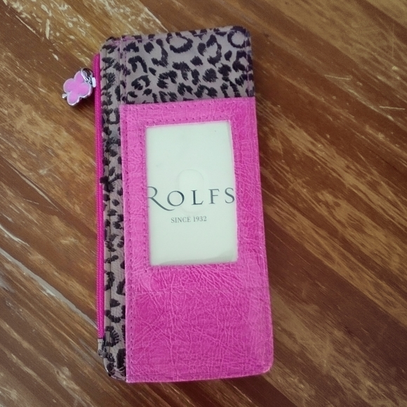 NEW Rolfs pink & cheetah print card/coin holder - Picture 2 of 3
